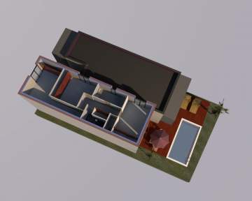 construction d'un bâtiment de deux logements sur trois niveaux 